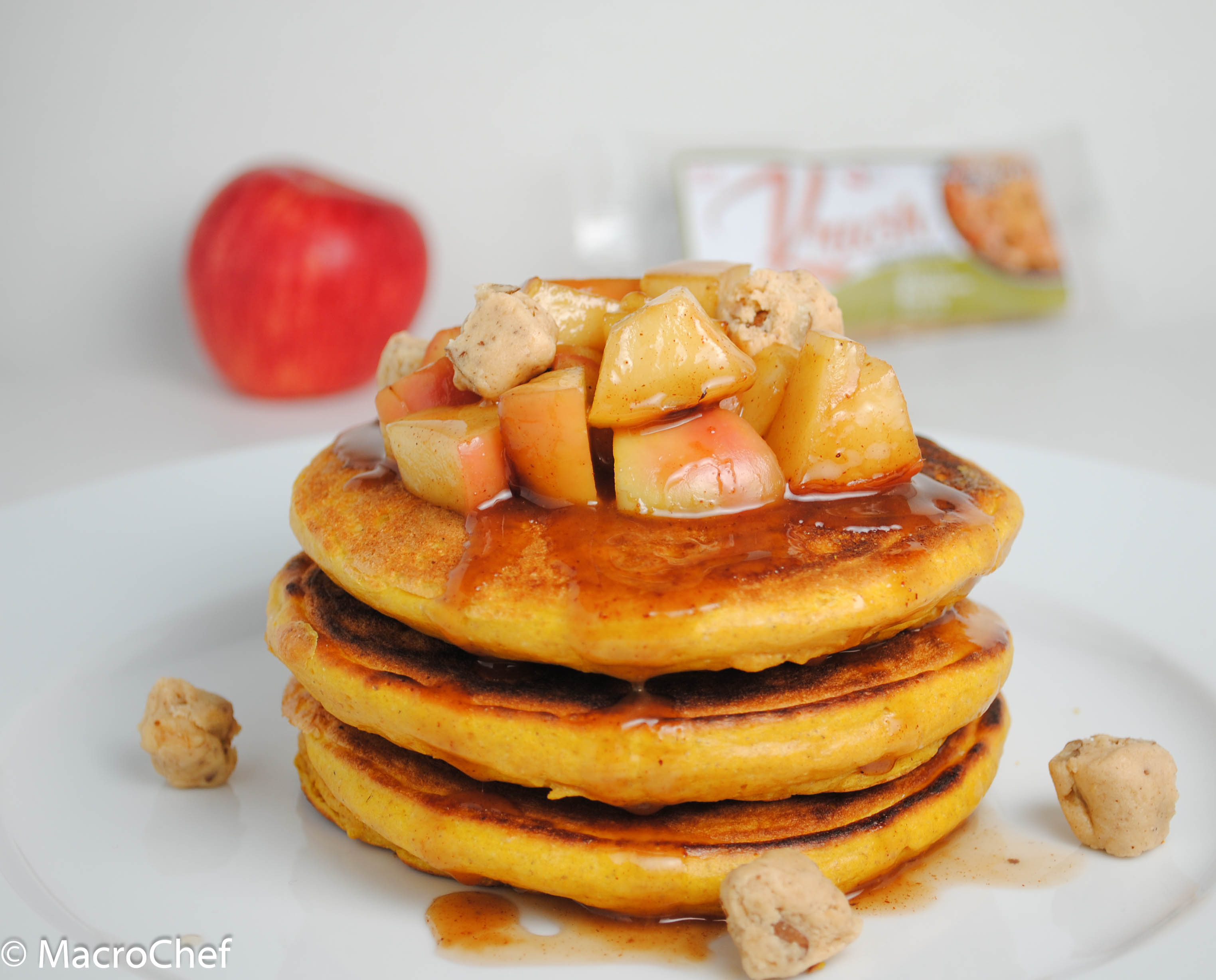 Caramel Apple Protein Pancakes | MacroChef MacroChef